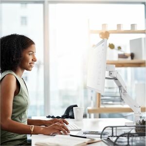 Ergotron 桌面安装座 用于 显示器, 液晶显示器 - 白 - 可调节高度 - 1 显示器支持 - 86.4 cm (34") 支持屏幕 - 9.98 kg 承载量 - 75 x 75, 100 x 100 - VESA 安装兼容 - 铝