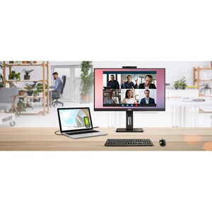 Monitor LCD AOC Q27P3CW 27" (68.6cm) Class Cámara Web UW-UXGA - 16:9 - Negro Texturado - 27" (68.6cm) Viewable - Tecnologí