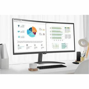 Monitor LCD inteligente LG 34SR60QC-B 34" (86.4cm) Class UW-QHD Pantalla curva - 21:9 - 34" (86.4cm) Viewable - Vertical A