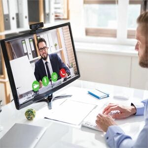j5create JVCU100 Webcam - 2 Megapixel - 30 fps - Black - USB 2.0 Type A - 1 Each - Full HD - 1920 x 1080 Video - 82° Angle
