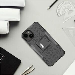 Strike Rugged Case for Apple iPhone 15 Smartphone - Rubberized Design Texture - Black - Impact Resistant, Drop Resistant, 