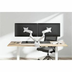 Amer Mounts Hydra HYDRA2B-W Mounting Arm for Flat Panel Display, Curved Screen Display, Monitor - White - Height Adjustabl