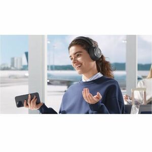 soundcore Space One Pro Wired/Wireless Over-the-head, Over-the-ear Stereo Headset - Jet Black - Binaural - Circumaural - B