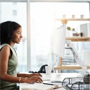 Ergotron Desk Mount for Monitor, LCD Display - White - Height Adjustable - 1 Display(s) Supported - 86.4 cm (34") Screen S