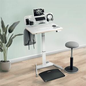 Leitz ERGO Sit-stand Desk - Height Adjustable - 600 mm Table Top Width x 800 mm Table Top Depth - 1300 mm Height - Home Of