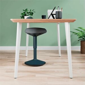 Leitz Ergo Active Task Stool - Dark Grey Dual Density Foam (DDF) Seat - Green Plastic Frame - Rounded Base - 1 Piece