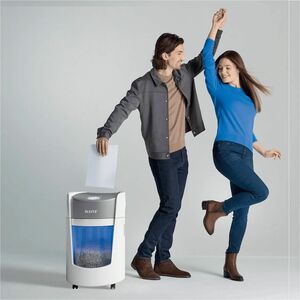 Leitz IQ OptiMax 350 Paper Shredder - Continuous Shredder - Micro Cut - 8 Per Pass - for shredding Paper - P-5 - 223 mm Th