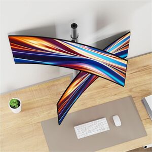 SIIG Dual 38" Stack Monitor Pole Mount - Gray - Fits 13-38" Screens, up to 26.5 lbs each - Height Adjustable - 2 Display(s