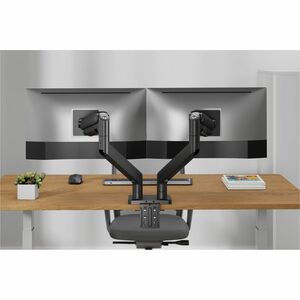Digitus Tischhalterung für Monitor, Flachbildschirm, Gekrümmte Bildschirmanzeige - Schwarz - Höhenverstellbar - 2 Unterstü