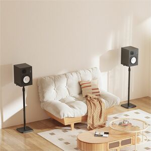 SOPORTE DE SUELO GIRATORIO INCLINABLE PARA ALTAVOCES NEGRO