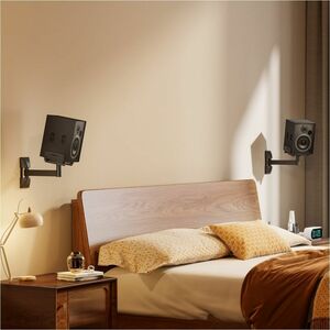 SOPORTE DE PARED GIRATORIO INCLINABLE PARA ALTAVOCES NEGRO