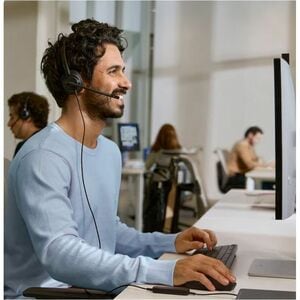 Poly Mission 400 425 Wired Over-the-head, On-ear Stereo Headset - Black - Microsoft Teams Certification - Binaural - Supra