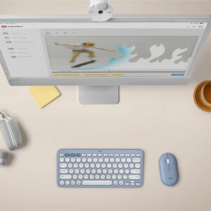 Logitech Pebble Keys 2 K380s 键盘 - 袖珍的 - 无线 连接 - USB 接口 - 英文（美国） - QWERTY 布局 - 蓝 - Bluetooth/RF - 10 m - 2.40 GHz - 台式机, 搜索