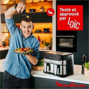Moulinex Dual Easy Fry & Grill, Capacità 8,3 L, Doppio Cestello, Friggitrice ad Aria e Griglia, 8 Programmi Preimpostati, 