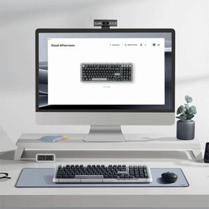 Logitech K98M Plus 键盘 - 袖珍的 - 有线/无线 连接 - A 型 USB 接口 - 英文（美国） - QWERTY 布局 - 灰 - 机械 按键开关 - Bluetooth/RF - 10 m - 2.40 GHz - 