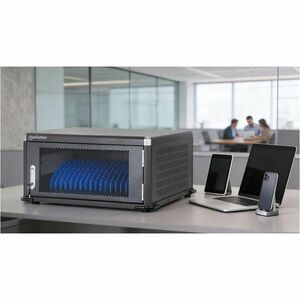 Laptop Charging Cabinet Desktop via AC Adapter (EU) 20-bay, Install device's AC Adapter (power cables) into unit, Suitable