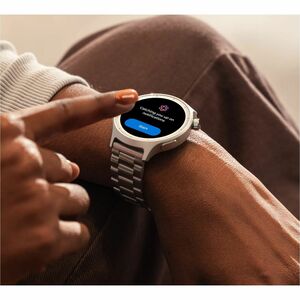 Motorola Mobility moto watch Smart Watch - Round Case Shape - Matte Silver Body Color - PANTONE Herbal Garden Band Color -