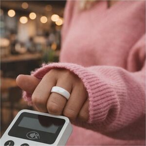 Carneo Smart Ring - Finger Wearable - White - Near Field Communication - Scratch Resistant, Water Resistant