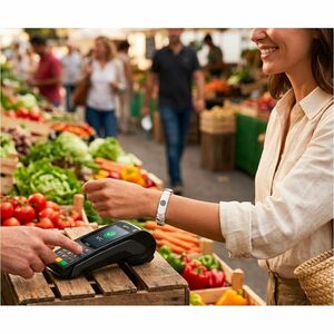 Carneo Smart Band - White Band Color - Leather Band Material - Near Field Communication - Water Proof