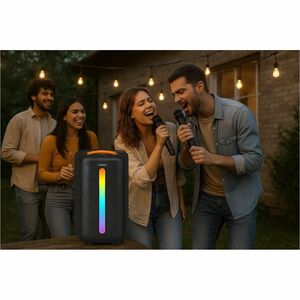 Carneo Vibe Dragon+ Portable Bluetooth Speaker System - Black - 80 Hz to 20 kHz - Battery Rechargeable - USB - 1