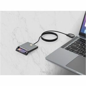 USB-A / USB-C combo Smart Card Reader, USB 2.0 Type-C and Type-A Male to Contact Reader Interface, Supports Windows, macOS
