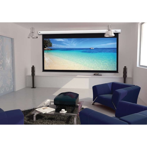 Optoma DE-1109EGA 276.9 cm (109") Electric Projection Screen - Front Projection - 16:10 - Glass Fiber Matte White - 146.3 