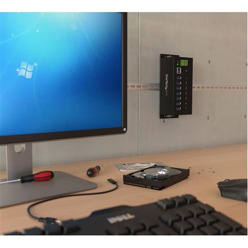 StarTech.com 7 Port Industrial USB 3.0 Hub with ESD - 5Gbps - Add seven USB 3.0 ports with this DIN rail or surface-mounta