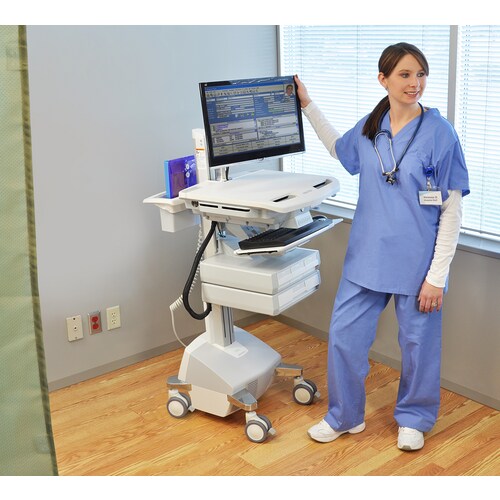 Ergotron StyleView Medical Trolley - 3 Drawer - 14.97 kg Capacity - 4 Casters - Aluminium