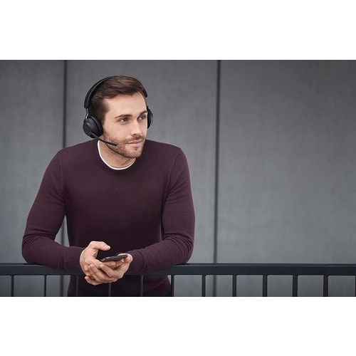 Jabra Evolve2 65 Link380 USB-A MS Stereo Headset - Schwarz - Kabellos - Ohraufliegend - Bluetooth