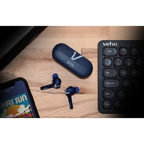 Veho STIX True Wireless Earbud Stereo Earset - Blue - Binaural - In-ear - 1000 cm - Bluetooth - 20 Hz to 20 kHz