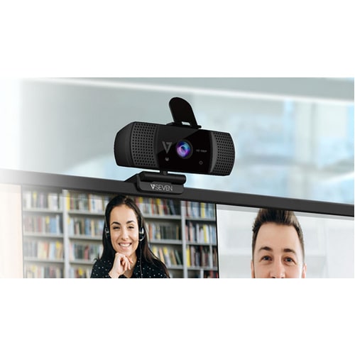 Webcam V7 WCF1080P - 2 Mégapixels - 30 fps - USB Type A - Vidéo 1920 x 1080 - Focale fixe - 110° Angle - Microphone - Port