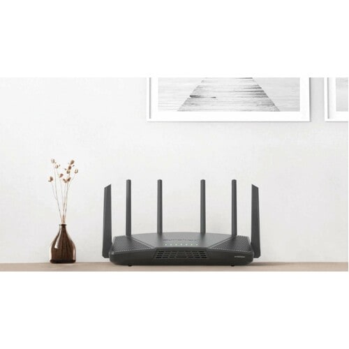 Synology RT6600ax Wi-Fi 6 IEEE 802.11ax Ethernet Wireless Router - Tri Band - 2.40 GHz ISM Band - 5 GHz UNII Band - 6 x An