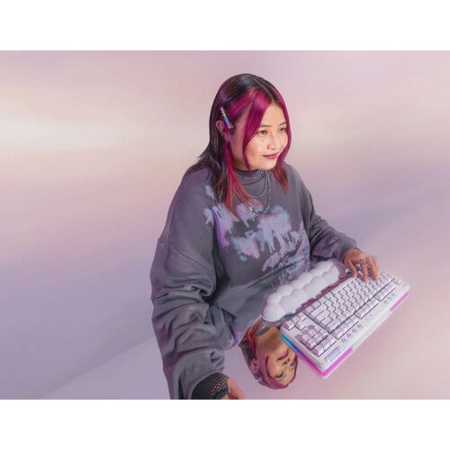 Logitech G G715 Gaming Keyboard - Wireless Connectivity - RGB LED - English - White - Mechanical Keyswitch - Bluetooth - 8