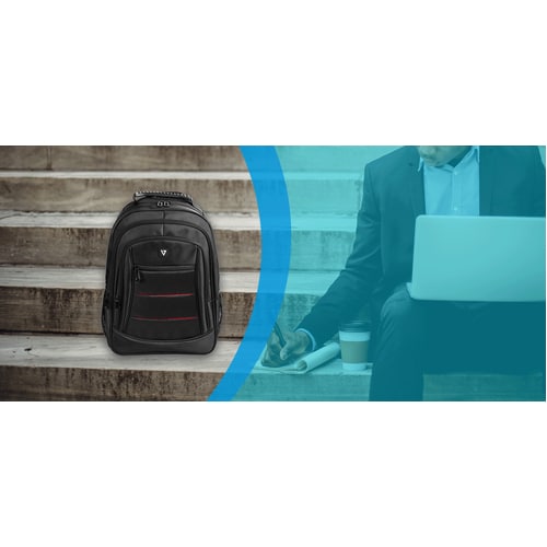 V7 Professional CBPX16-BLK Carrying Case (Backpack) for 39.6 cm (15.6") to 40.9 cm (16.1") Notebook - Black - RFID Resista