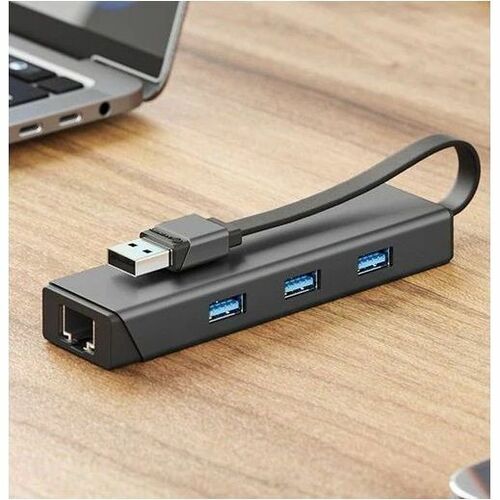 Alogic ULAAEA-SGR USB/Ethernet Combo Hub - USB Type A - Portable - 3 Total USB Port(s)1 Network (RJ-45) Port(s) - Mac, PC,