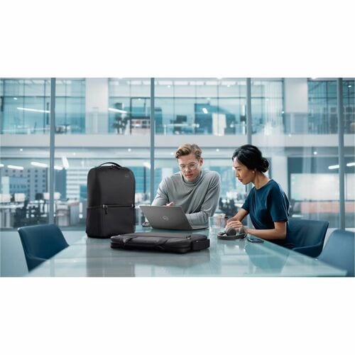 Dell Essential Carrying Case (Backpack) for 38.10 cm (15") to 39.62 cm (15.60") Notebook - Black, Blue - Weather Resistant