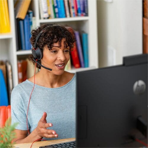 Poly Blackwire 5220 Kabel Auf den Ohren, Kopfbügel Stereo Headset - Schwarz - Microsoft-Teams-Zertifizierung - Binaural - 