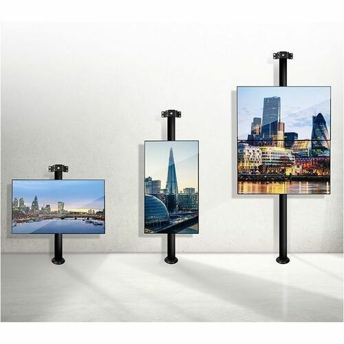 B-Tech System 2 Mounting Bracket for Pole, Flat Panel Display, A/V Equipment - Black - 150 kg Load Capacity - Steel