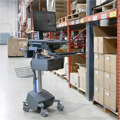 Ergotron StyleView Display Cart - TAA Compliant - 14.06 kg Load Capacity - 4 Casters - Aluminium - Dark Grey - 61 cm (24""