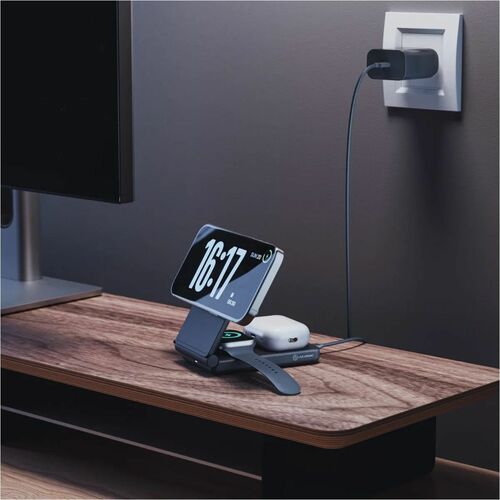 Alogic Yoga Induktionsladegerät - Schwarz - für Smartwatch, iPhone, AirPod, Qi-fähiges Gerät, Ohrhörer - 9 V DC, 12 V Glei