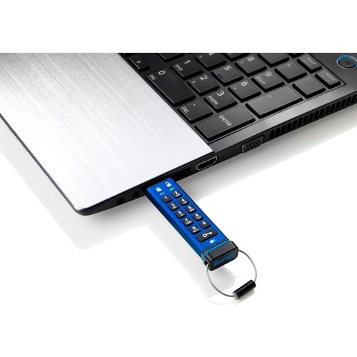 Lecteur flash iStorage datAshur PRO - 128 Go - USB 3.2 (Gen 1) Type A - Bleu - 256-bit AES - 169 Mo/s Read Speed - 135 Mo/