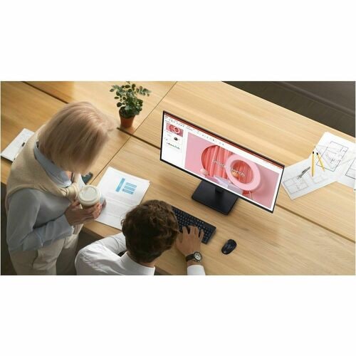 Monitor LCD Samsung Essential S3 S24D300GAL 24.0" (61.0cm) Class Full HD - 16:9 - Negro - 24" (61cm) Viewable - Tecnología