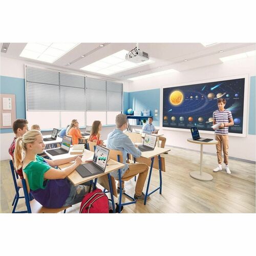 Epson EB-W55 3LCD Projector - 16:10 - Ceiling Mountable, Desktop - White - Front, Ceiling - 6000 Hour Normal Mode - 12000 