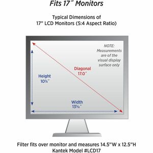 Kantek LCD Protect Anti-glare Filter Fits 17-18in Monitors - For 17" LCD Monitor - Scratch Resistant - Anti-glare - 1 Each
