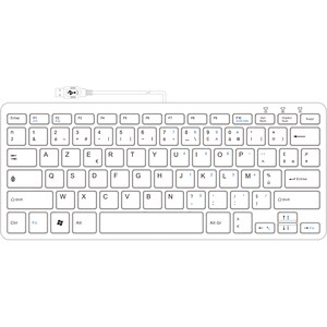 R-Go Keyboard - Cable Connectivity - USB Interface - French - AZERTY Layout - White - Windows, Linux