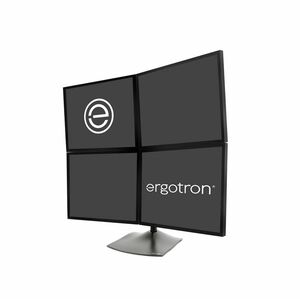 Ergotron Monitor Stand - Up to 61 cm (24") Screen Support - 56.25 kg Load Capacity - Desk - Steel, Aluminium - Black - For