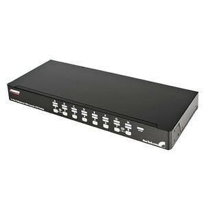 StarTech.com 16 Port 1U Rackmount USB PS/2 KVM Switch with OSD - Control up to 16 USB or PS/2-connected computers from one