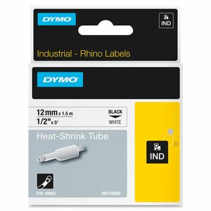 Etiquette pour Câbles Dymo - 12 mm Largeur x 1500 mm Longueur - Amovible Adhésif - Rectangle - Transfert thermique - Noir 