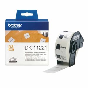 Mehrzwecketikett Brother DK11221 - 23 mm Breite x 23 mm Länge - Permanent Kleber - Quadratisch - Thermodirekt - Plastik - 