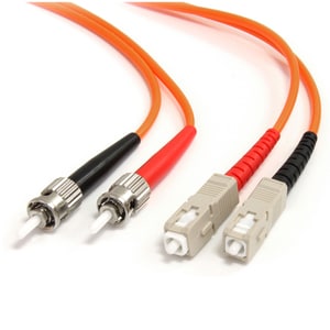 StarTech.com 2m Fiber Optic Cable - Multimode Duplex 62.5/125 - LSZH - ST /SC - OM1 - ST to SC Fiber Patch Cable - Cable f